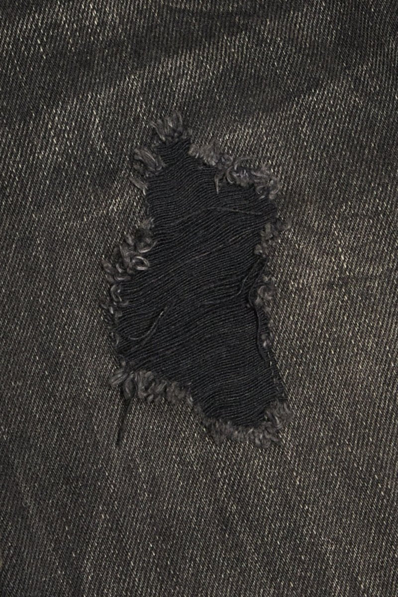 "CUTLASS" DENIM CARGO SHORTS BLACK WASH - Valabasas