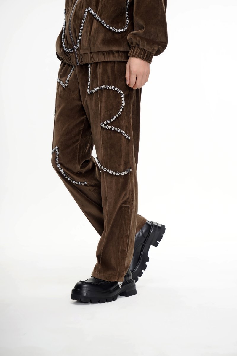 Dahlia Velvet Pants Brown - Valabasas