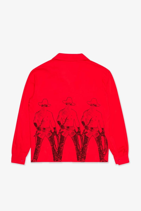 "DEATH VALLEY" BUTTON DOWN RED - Valabasas
