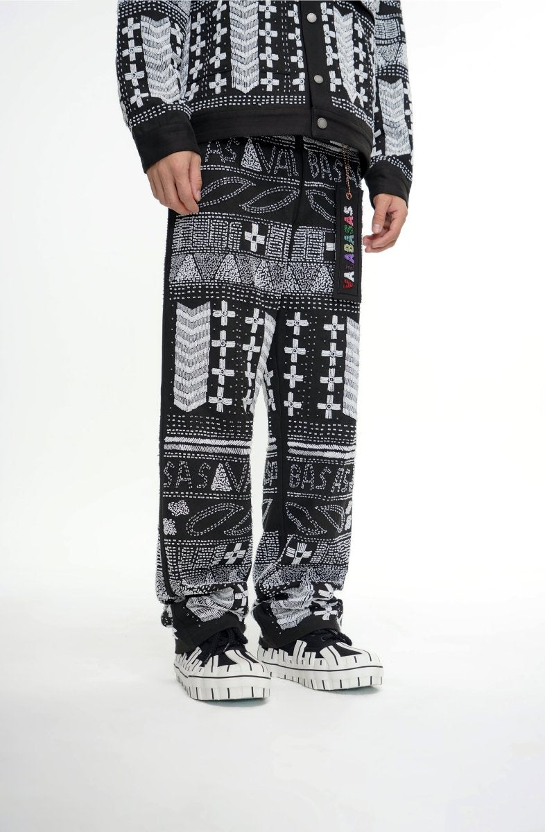 Dedication Grey Multi Hand Beaded Pants - Valabasas