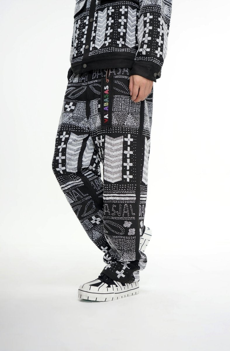 Dedication Grey Multi Hand Beaded Pants - Valabasas