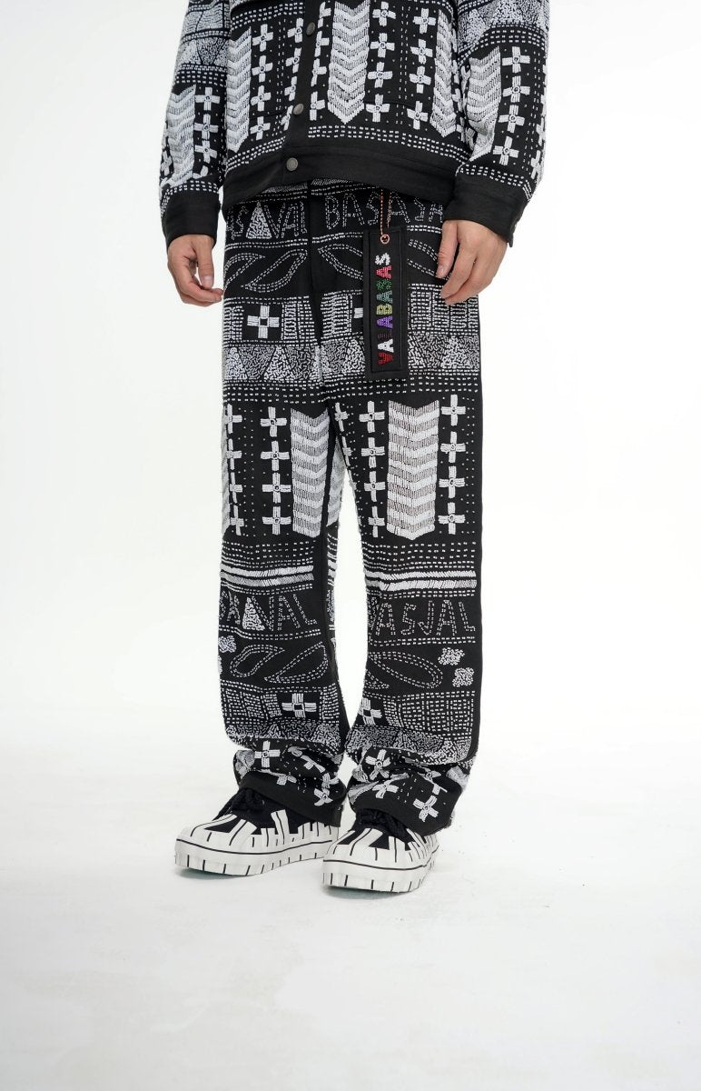 Dedication Grey Multi Hand Beaded Pants - Valabasas