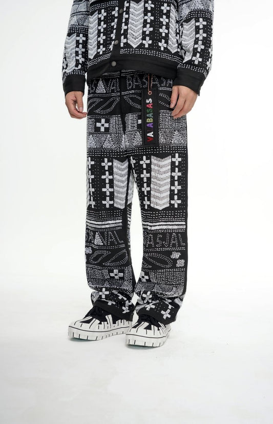 Dedication Grey Multi Hand Beaded Pants - Valabasas