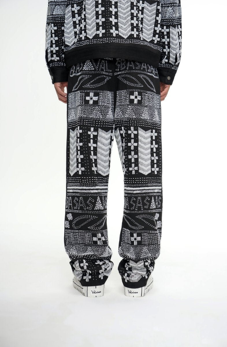 Dedication Grey Multi Hand Beaded Pants - Valabasas