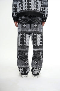Dedication Grey Multi Hand Beaded Pants - Valabasas