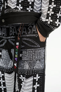 Dedication Grey Multi Hand Beaded Pants - Valabasas