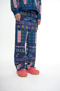 Dedication Navy Hand Beaded Pants - Valabasas