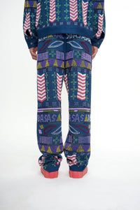 Dedication Navy Hand Beaded Pants - Valabasas