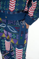 Dedication Navy Hand Beaded Pants