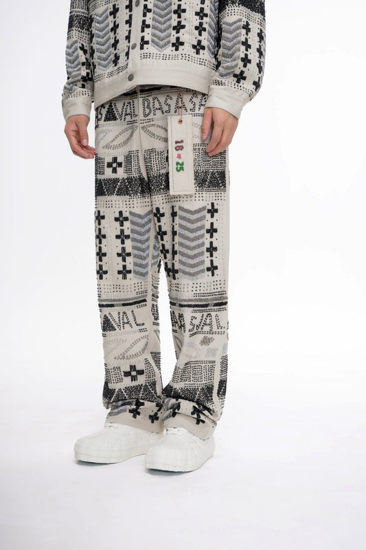 Dedication White Multi Hand Beaded Pants - Valabasas