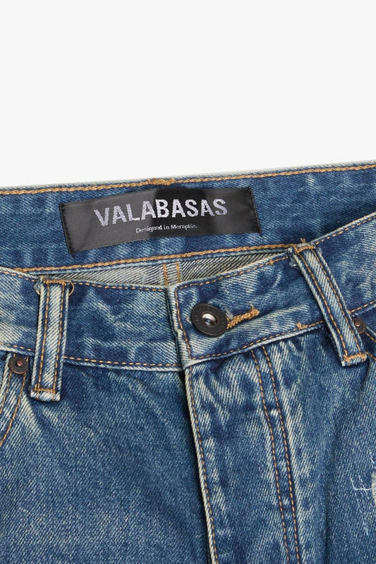 Denim Script Straight Jean Vintage Wash - Valabasas