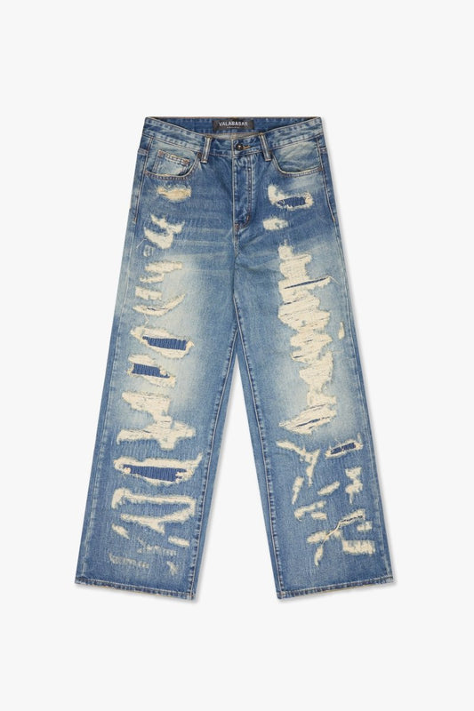 Denim Script Straight Jean Vintage Wash - Valabasas