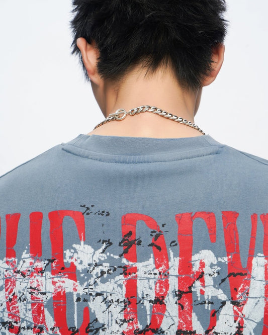 Devilish Lies Vintage Blue Tee - Valabasas