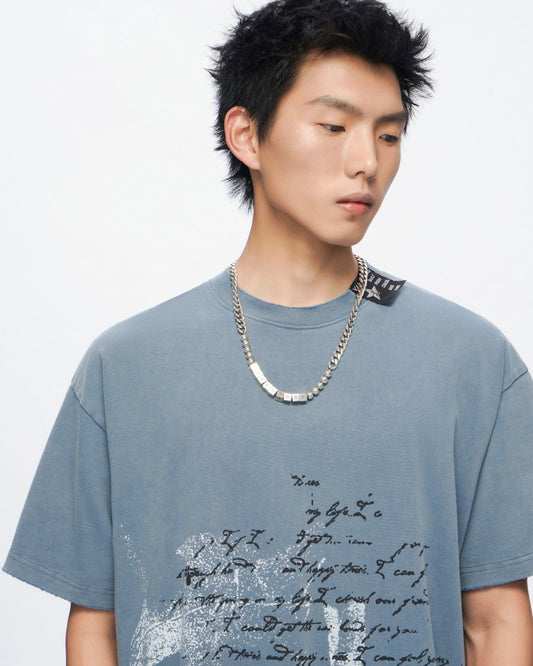 Devilish Lies Vintage Blue Tee - Valabasas