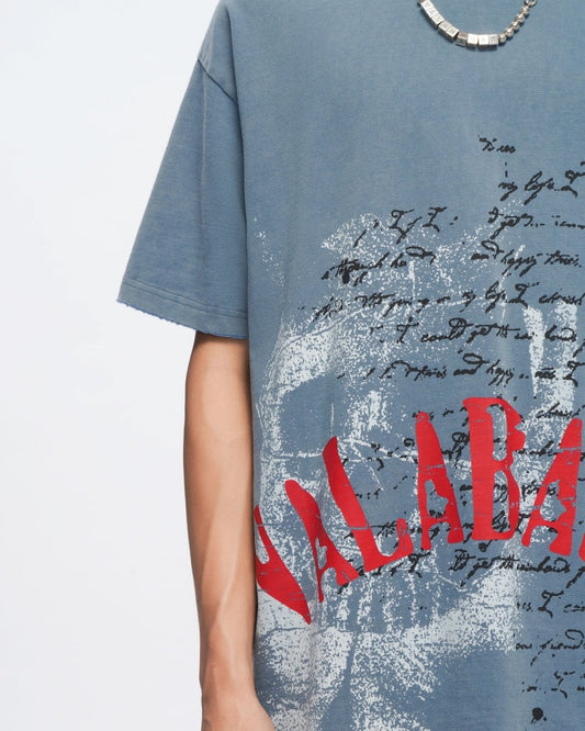 Devilish Lies Vintage Blue Tee - Valabasas