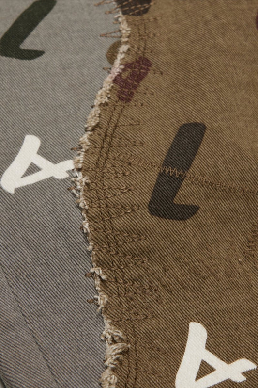 "DISTRACTED" STACKED FLARE JEAN BLUE - OLIVE - Valabasas