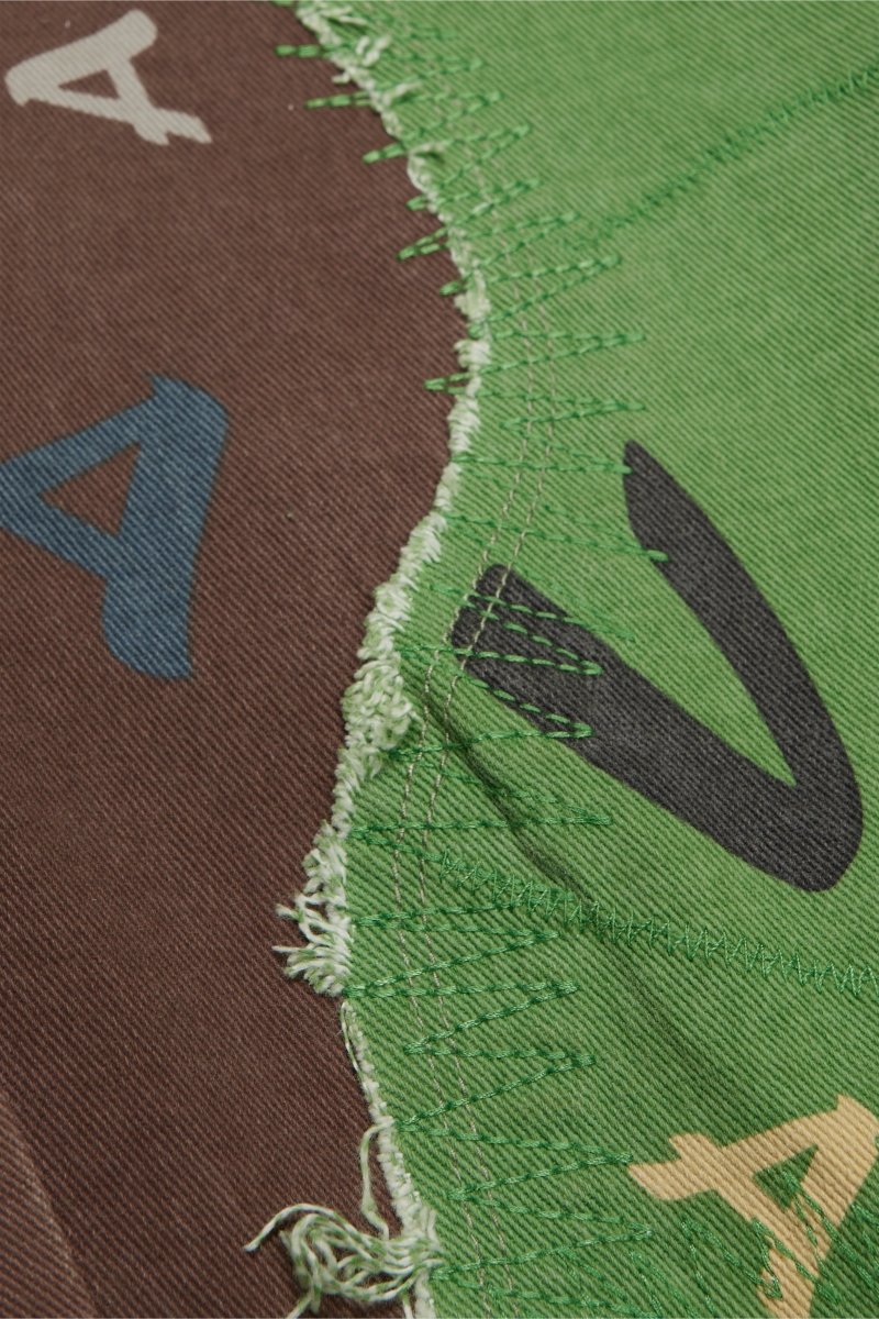 "DISTRACTED" STACKED FLARE JEAN KHAKI - LIME - Valabasas