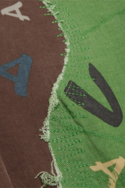 "DISTRACTED" STACKED FLARE JEAN KHAKI - LIME - Valabasas