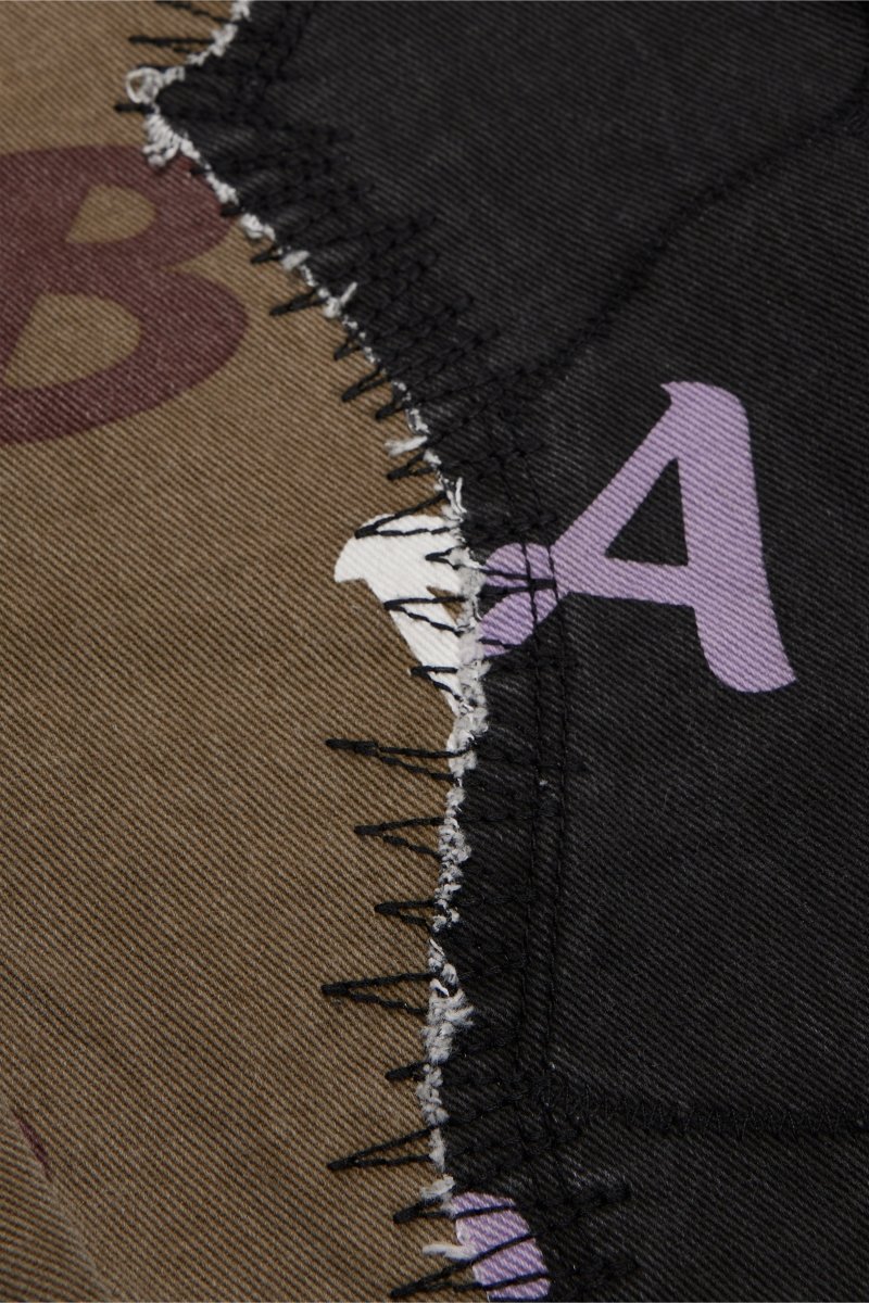 "DISTRACTED" STACKED FLARE JEAN OLIVE - BLACK - Valabasas