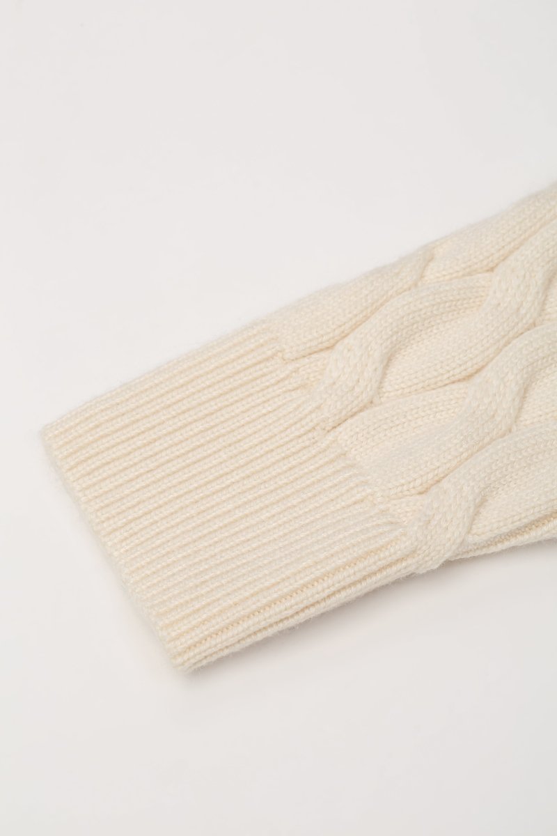 Domus Cable Knit Jacket – Wheat (Cashmere Blend) - Valabasas