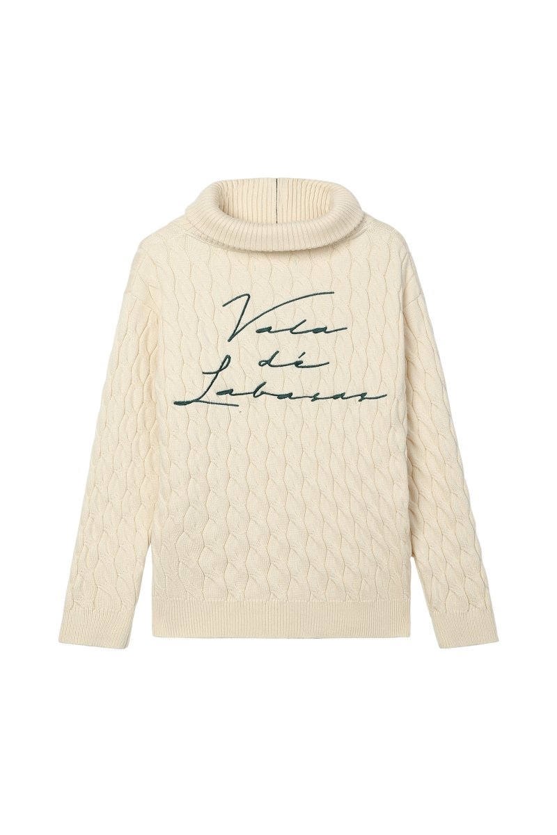 Domus Cable Knit Jacket – Wheat (Cashmere Blend) - Valabasas