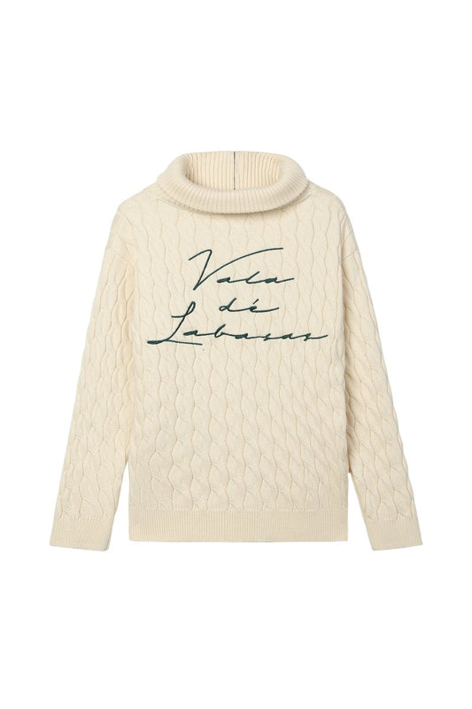 Domus Cable Knit Jacket – Wheat (Cashmere Blend) - Valabasas