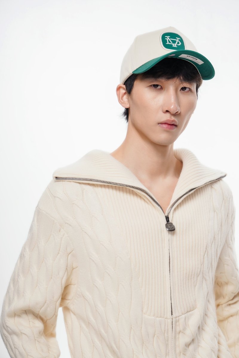 Domus Cable Knit Jacket – Wheat (Cashmere Blend) - Valabasas