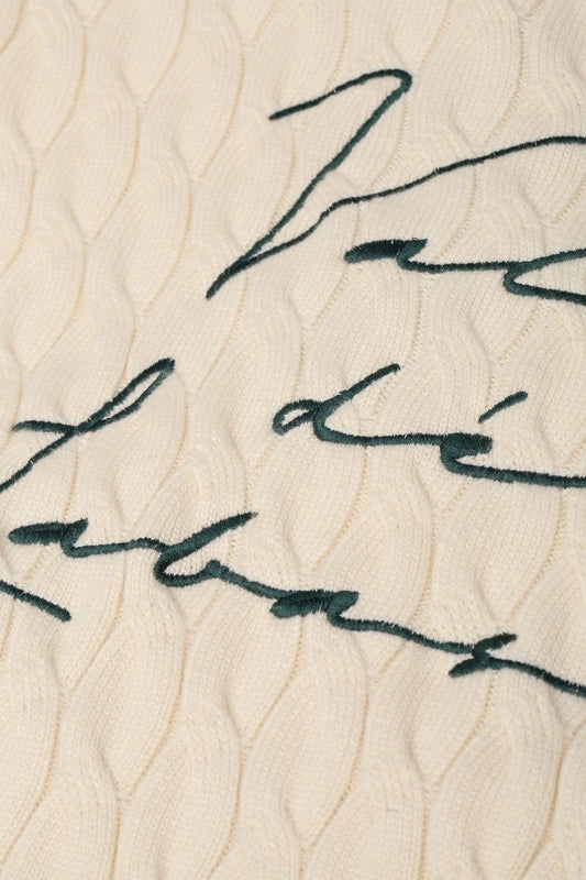 Domus Cable Knit Jacket – Wheat (Cashmere Blend) - Valabasas