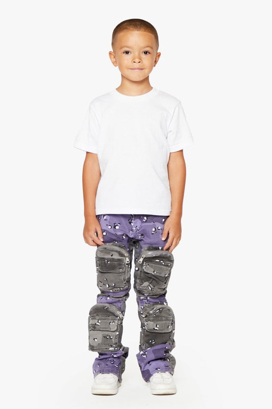 "DUAL SOLDIER” KIDS STACKED FLARE PLUM PURPLE - Valabasas
