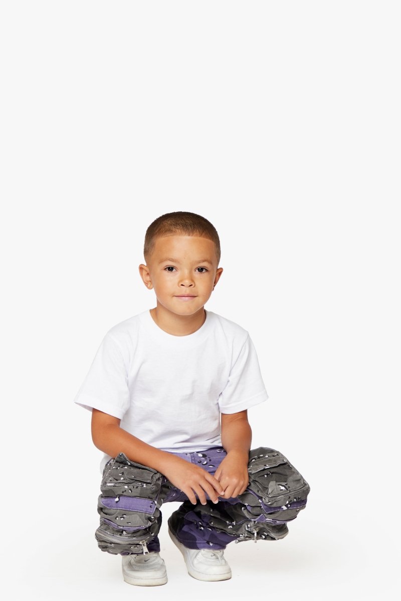 "DUAL SOLDIER” KIDS STACKED FLARE PLUM PURPLE - Valabasas