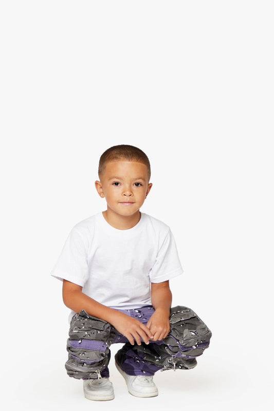 "DUAL SOLDIER” KIDS STACKED FLARE PLUM PURPLE - Valabasas