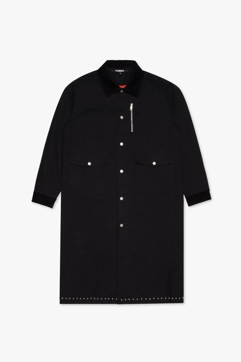 "DUSTER" TRENCH COAT BLACK - Valabasas