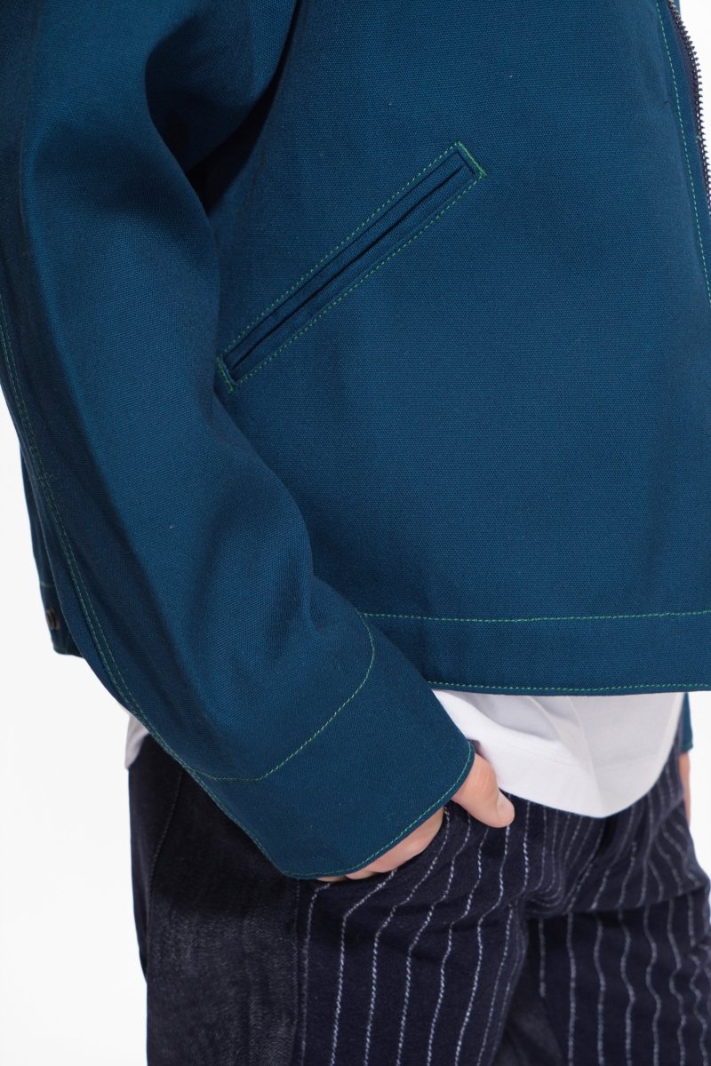 Elan Canvas Denim Jacket – Navy - Valabasas