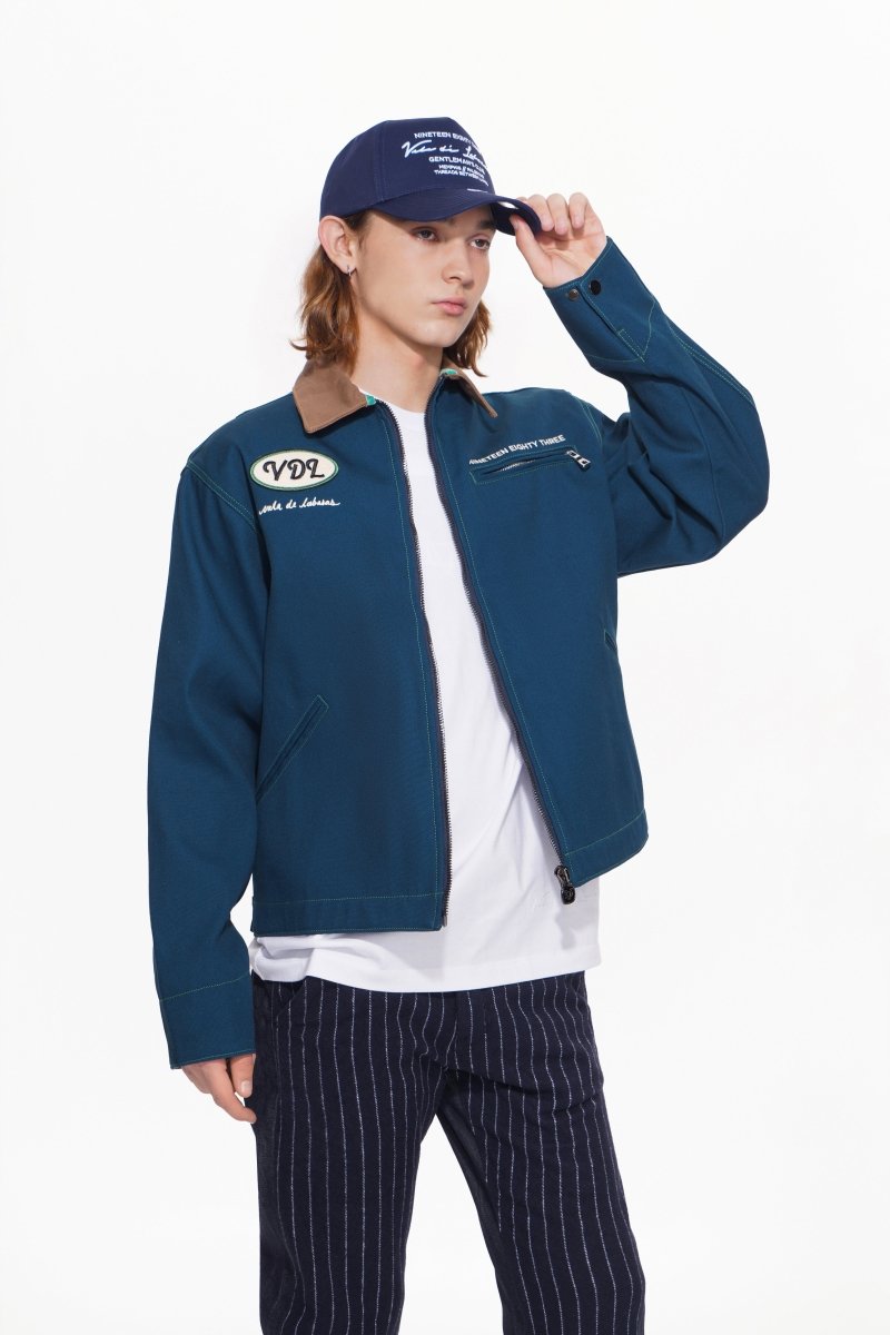 Elan Canvas Denim Jacket – Navy - Valabasas