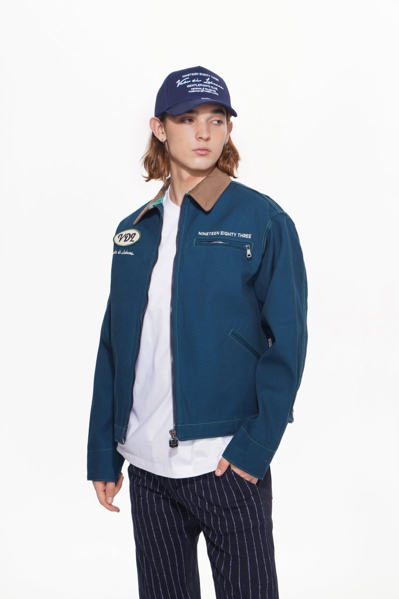 Elan Canvas Denim Jacket – Navy - Valabasas