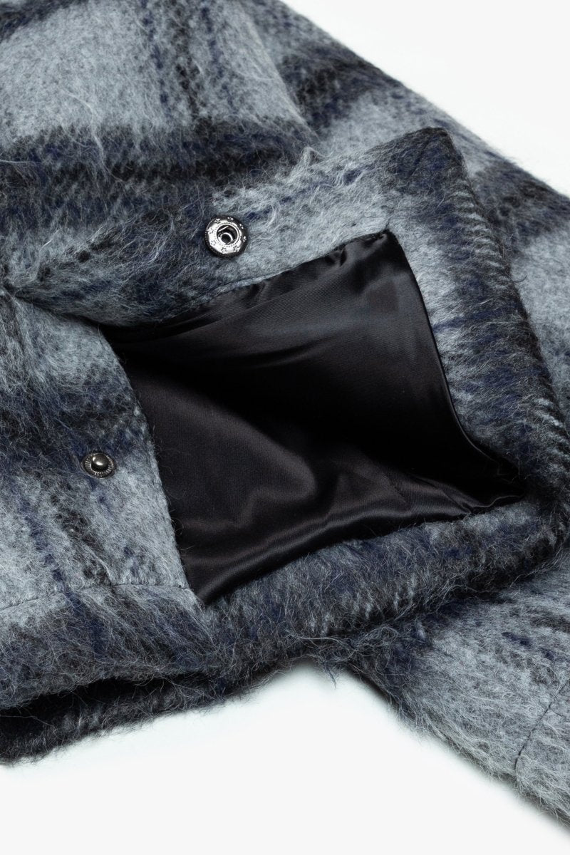 "ELEGANZA" STACKED FLARE MOHAIR BLU NOTTE GRIGIO - Valabasas