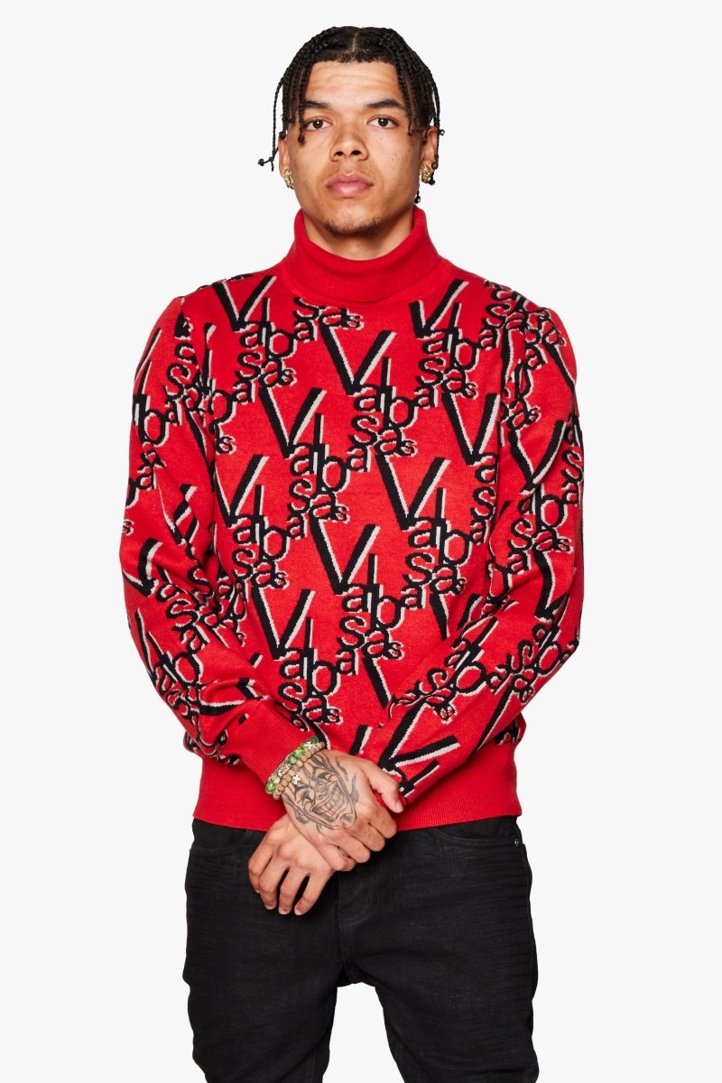 "ELYSIAN" CRIMSON RED TURTLE NECK