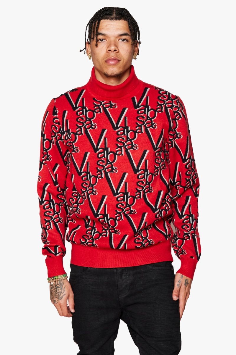 "ELYSIAN" CRIMSON RED TURTLE NECK