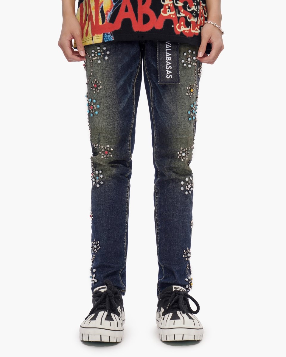 Embargo Dark Blue Wash Skinny Jeans - Valabasas