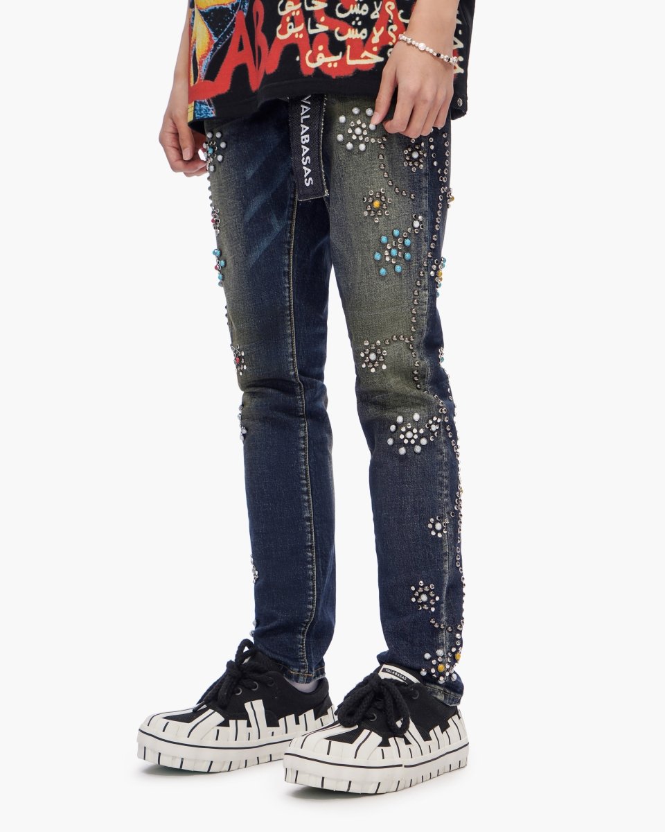 Embargo Dark Blue Wash Skinny Jeans - Valabasas