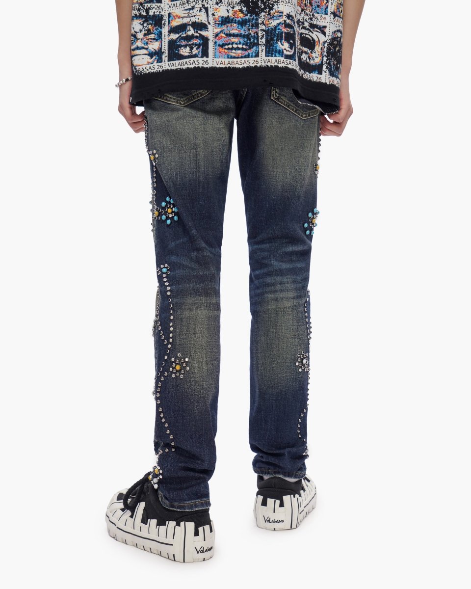 Embargo Dark Blue Wash Skinny Jeans - Valabasas