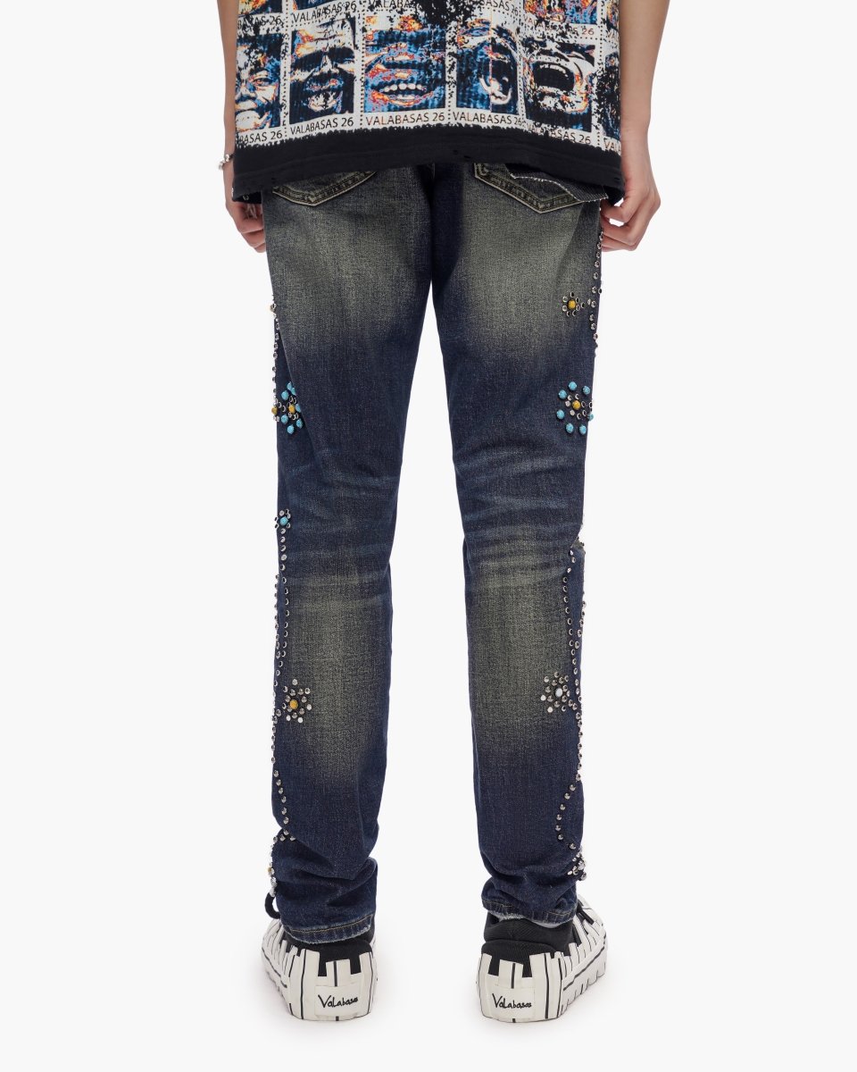 Embargo Dark Blue Wash Skinny Jeans - Valabasas