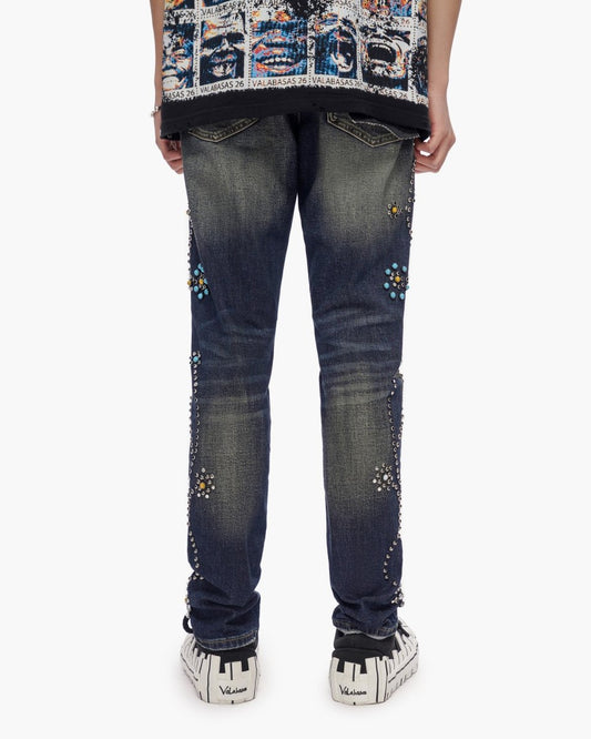 Embargo Dark Blue Wash Skinny Jeans - Valabasas