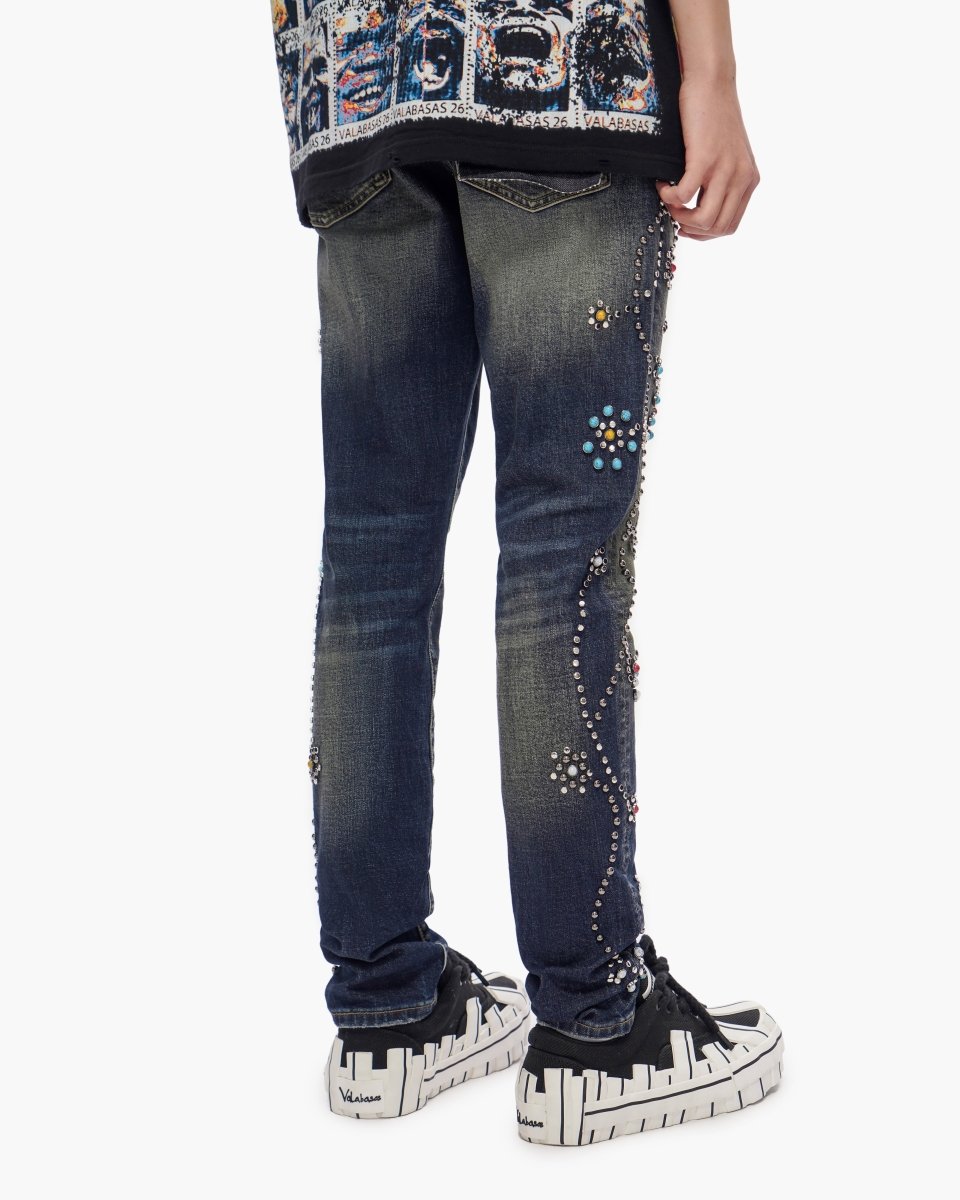 Embargo Dark Blue Wash Skinny Jeans - Valabasas