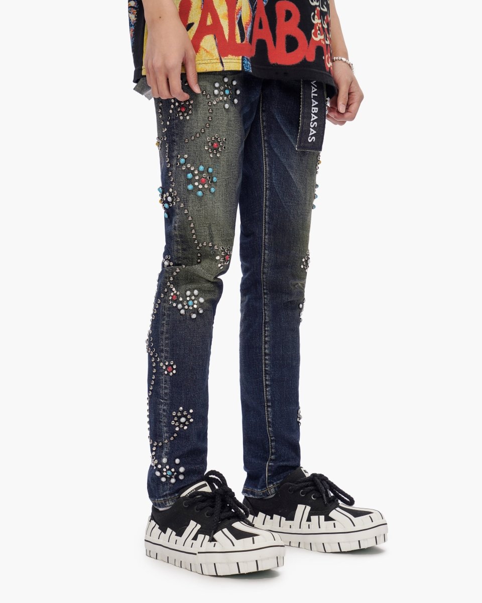 Embargo Dark Blue Wash Skinny Jeans - Valabasas