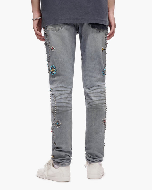 Embargo Light Dirty Wash Skinny Jeans - Valabasas