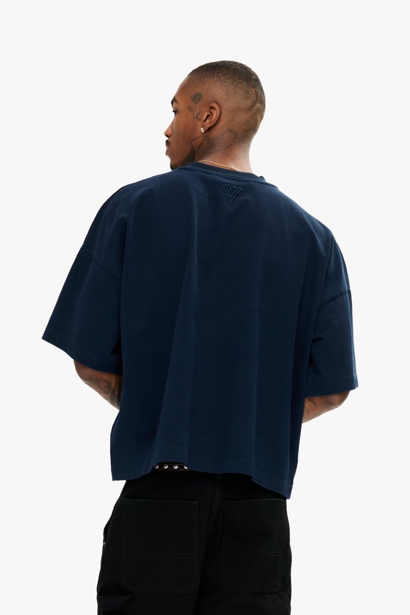 Essential Crop Tee Navy - Valabasas