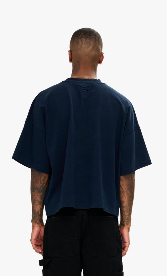 Essential Crop Tee Navy - Valabasas
