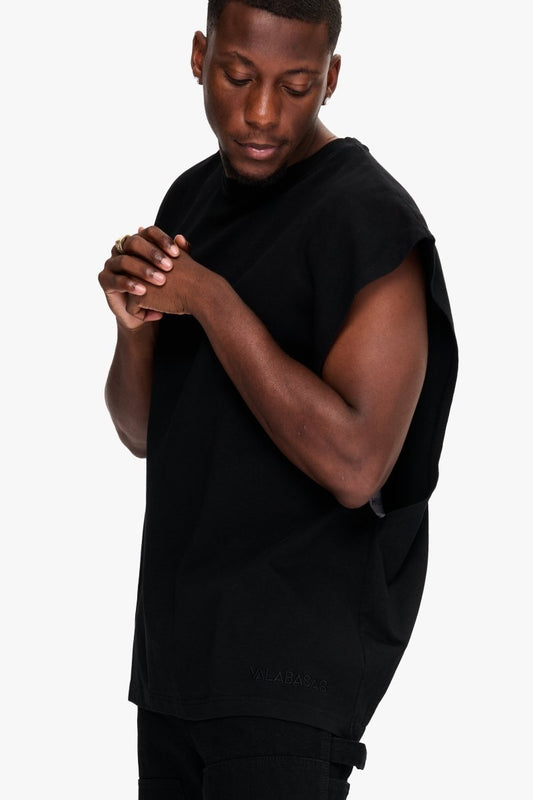 Essential Sleeveless Tee Black - Valabasas