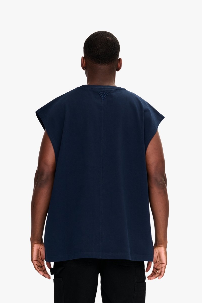 Essential Sleeveless Tee Navy - Valabasas